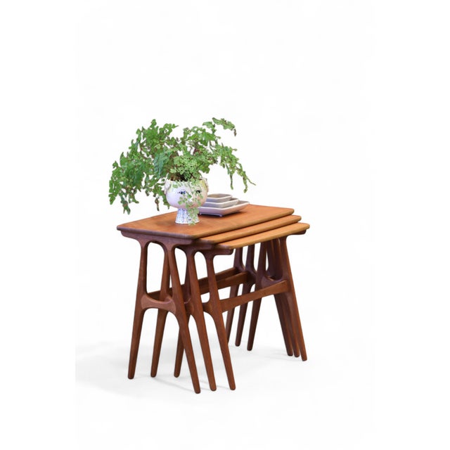 Nesting Table in Teak by Johannes Andersen for CFC Silkeborg, Denmark, 1960s, Set of 3 For Sale - Image 15 of 16