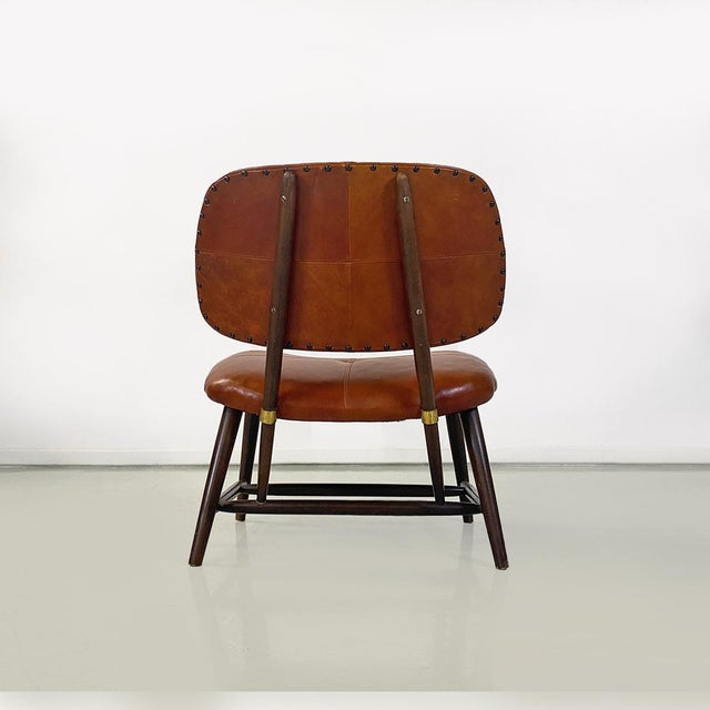 Brown Set of Mid-Century Teve Armchairs attributed to Alf Svensson for Ljungs Industrier Ab, 1953, Sweden For Sale - Image 8 of 18