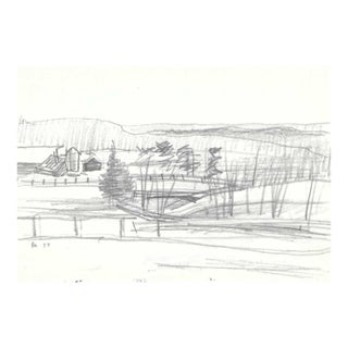 1977 Robert Angeloch Landscape Drawing For Sale