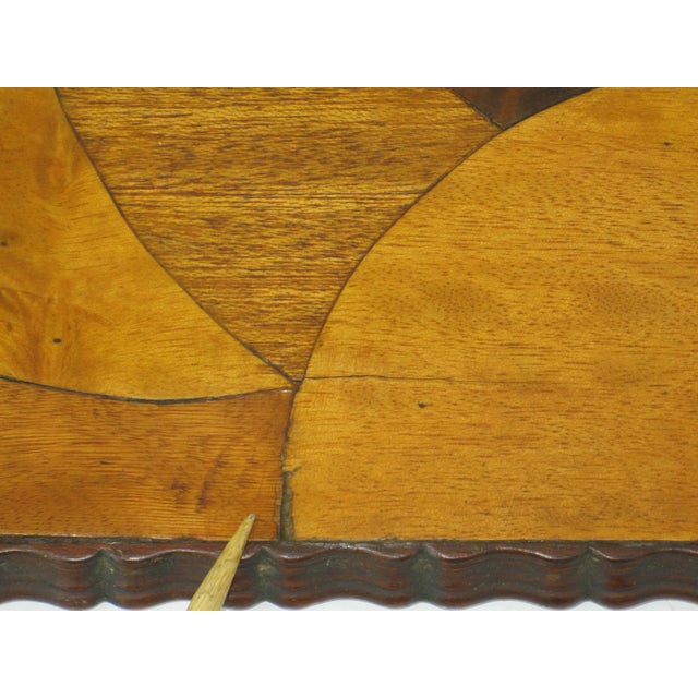 Mid 20th Century Rare Art Deco, Circle Marquetry Wooden Tray Mod Era, Mid Century Modern For Sale - Image 15 of 18