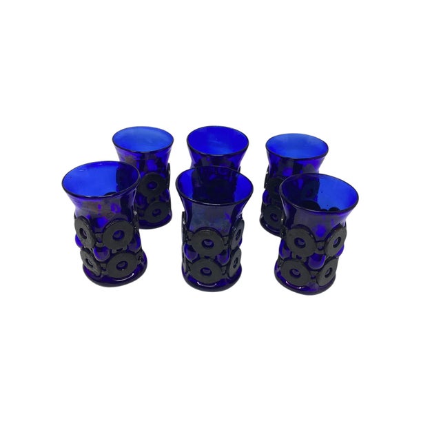 Metal Felipe Deflinger Brutalist Mid Century Cobalt Blue Caged Cocktail Set For Sale - Image 7 of 11