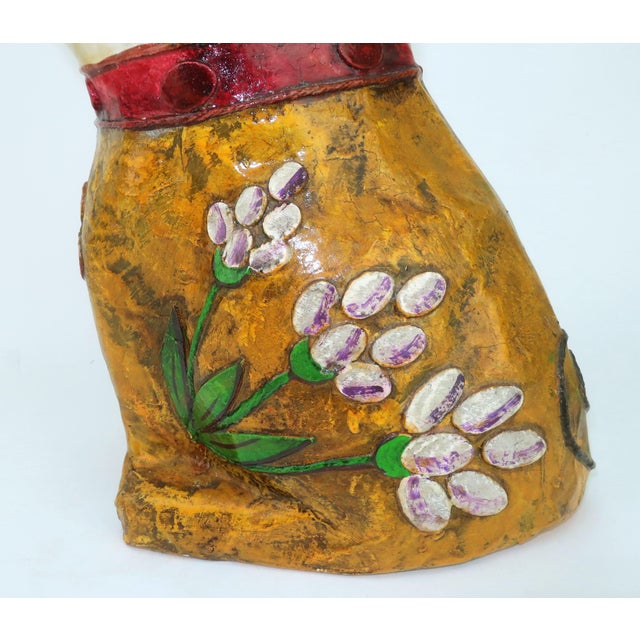 Vintage Mexican Papier Mache Folk Art Cat Sculpture For Sale - Image 9 of 14