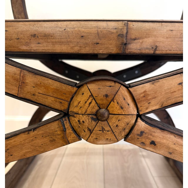 Vintage Bamboo Rattan Savonarola Style Bench For Sale - Image 11 of 12