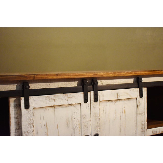Greenview Sliding Door White Console - 68" For Sale In Chicago - Image 6 of 7