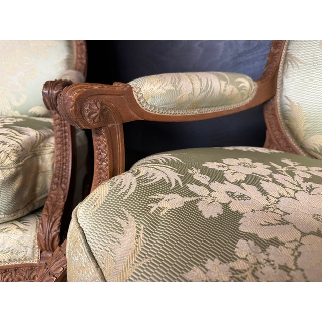 Brown French Bergere Armchairs, 1870, Set of 2 For Sale - Image 8 of 18