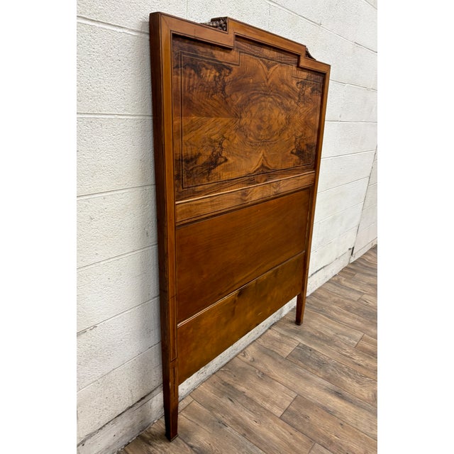 Antique Victorian Style Twin Size High Back Burled Carved Headboard For Sale In Kansas City - Image 6 of 10