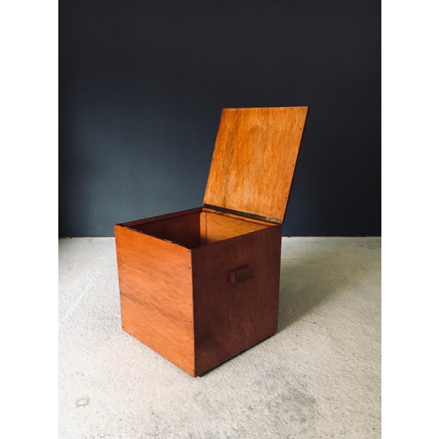 Wood Handcrafted Cubical Side Table, Belgium, 1950s For Sale - Image 7 of 18