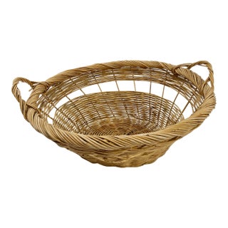 Vintage Large Loose Weave Basket For Sale