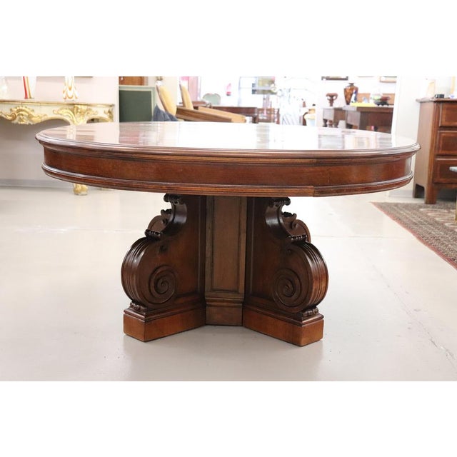 Oval Extendable Dining Table in Walnut For Sale - Image 15 of 18