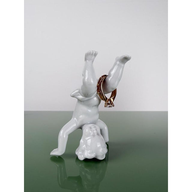 Mid-Century German White Porcelain Putti Cherub Ring Holder Figurines, 1950s, Set of 2 For Sale - Image 12 of 14