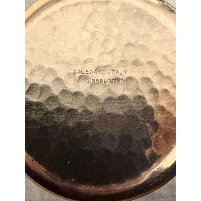 1970s Mid 20th Century Italian Hand-Finished Hammered Silver-Plated Cups by Calegaro - Set of 8 For Sale - Image 5 of 9