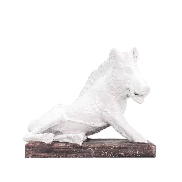 Ceramic Mid-Century Modern Fired Glazed Pottery Ceramic Sculpture of a Wild Boar For Sale - Image 7 of 9
