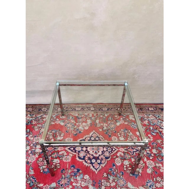 Vintage Space Age Coffee Table in Chrome & Glass, 1970s For Sale - Image 6 of 10