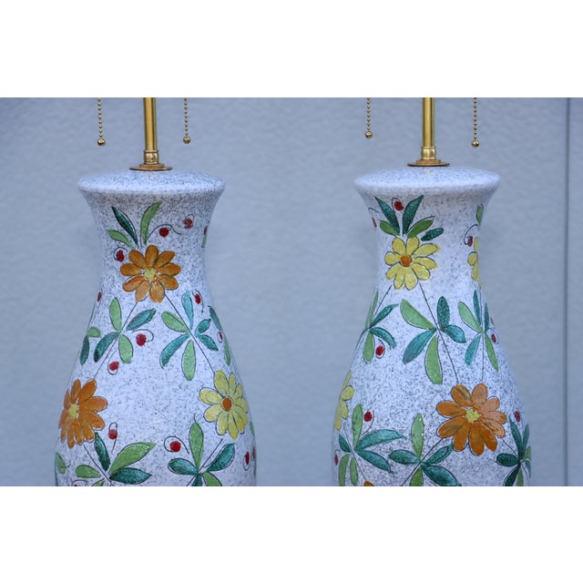 1960's Bitossi Pottery Table Lamps With Brass Hardware For Sale - Image 13 of 17