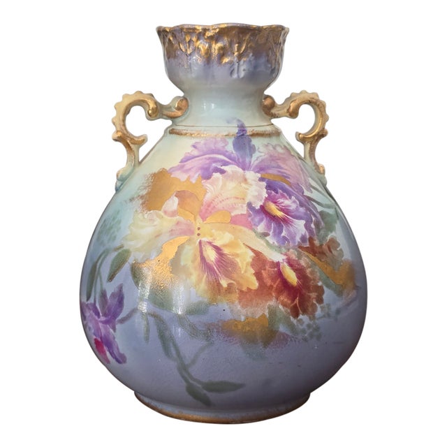1885 Royal Bonn Pastel Blue Vase For Sale