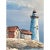 Vintage W. Sherman Lighthouse Oil on Canvas Painting Framed Coastal Nautical Art For Sale - Image 9 of 9
