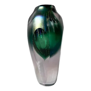 1989 Studio Handblown Art Glass Green Vase Brian Maytum