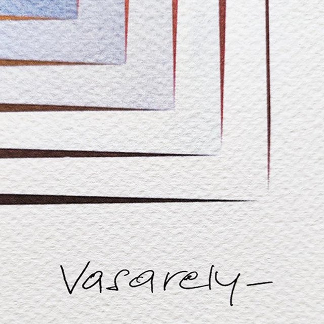 Paper Victor Vasarely, Vonal Prim, 1970s, Lithograph on Paper For Sale - Image 7 of 9