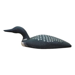 Vintage Wooden Wildlife Kennebunk Maine Hand Carved Solid Pine Swan Decoy 24" For Sale