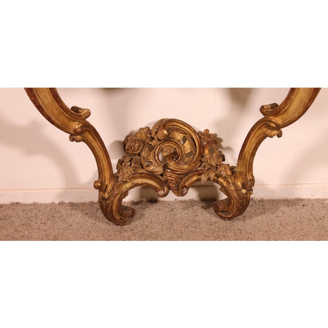 Louis XV Console in Gilt Wood For Sale - Image 16 of 17