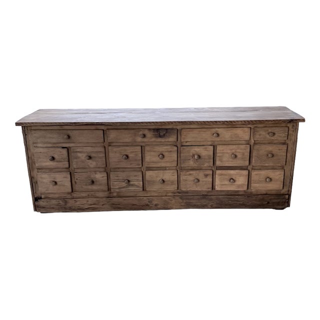 Vintage Pine Workshop Credenza, 1950s For Sale