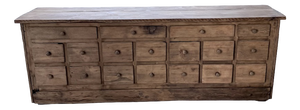 Vintage Pine Workshop Credenza, 1950s