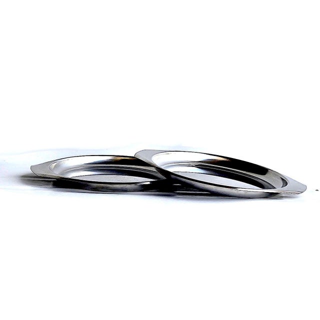 Mid-Century Modern 1960s Danish Stainless Steel Trays by Kalmar, a Pair For Sale - Image 3 of 12
