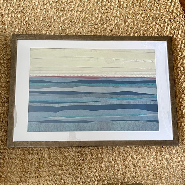 Contemporary Semi-Abstract​ Mixed Media Nautical Sailcloth Landscape​ - By JJ-Hogan | a Refuge for Ourselves, Framed For Sale - Image 4 of 8