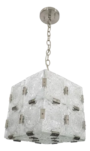 Molded glass tile chandelier by Kamenicky Senov
