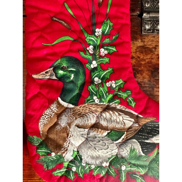 Vintage Mallard and Goose Christmas Stockings-A Pair For Sale - Image 10 of 10