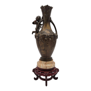 19th Century French Metal Cupid Vase