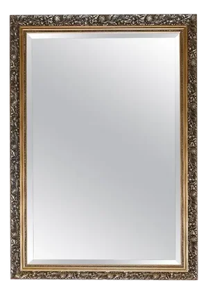 Vintage Silver and Gold Bevelled Mirror, 1940s
