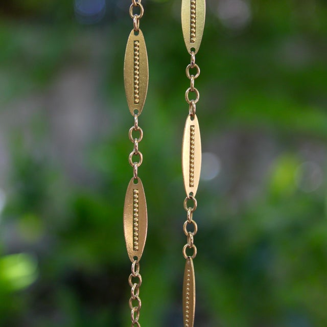 Gold 18k Gold Victorian Alternating Link 18” Chain For Sale - Image 8 of 8