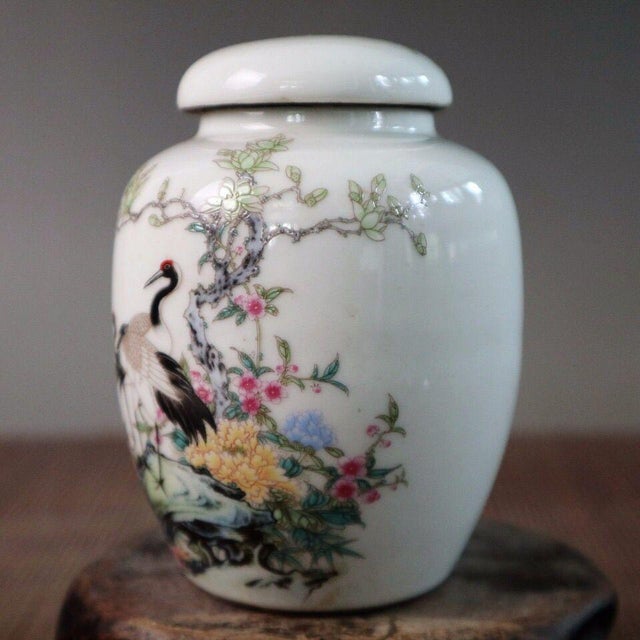 Add a touch of serene elegance to your home with this charming small porcelain jar. Featuring a classic rounded shape with...