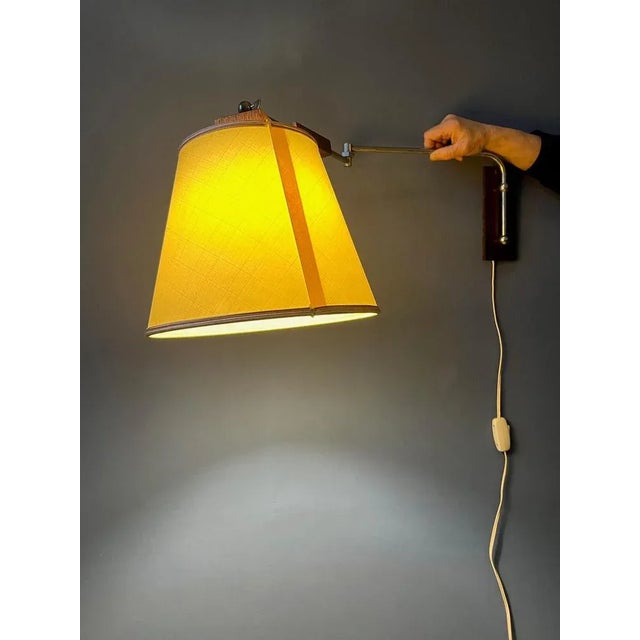 1970s Vintage Mid-Century Wooden Wall Lamp For Sale - Image 5 of 11