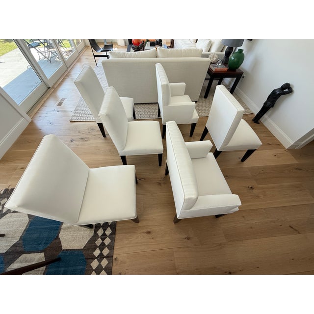Set of 6 Custom Upholstered Jean Michel Frank Style Dining Chairs by Saks Santangelo For Sale - Image 13 of 14