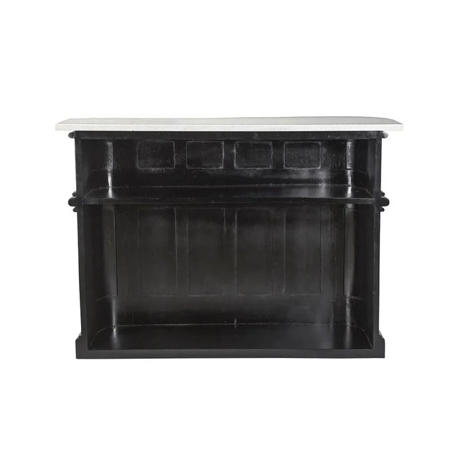 Not Yet Made - Made To Order Matthew Izzo Home Art Deco Black Lacquer and Marble Bar Table For Sale - Image 5 of 6