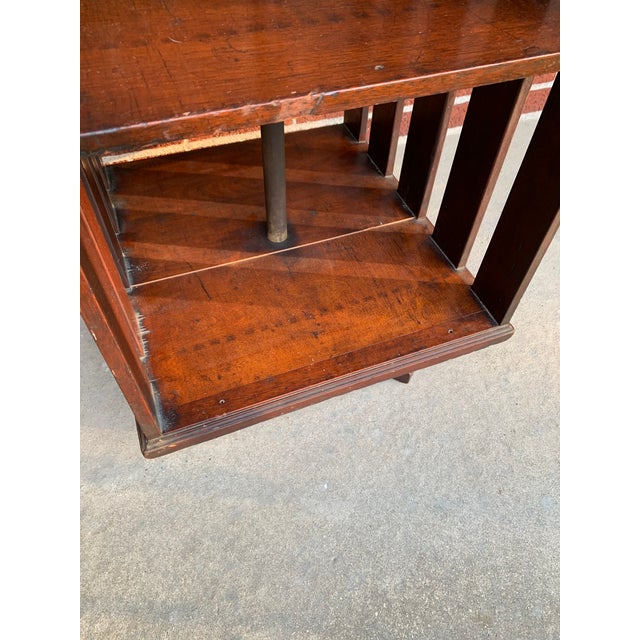 Wood Early 20th Century Victorian Revolving Bookcase Table For Sale - Image 7 of 10