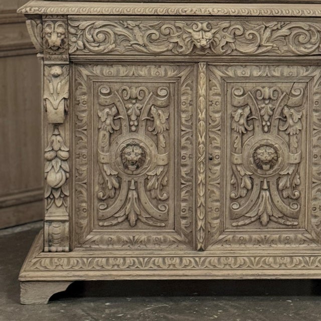 19th Century French Renaissance Revival Carved Bookcase in Stripped Oak For Sale - Image 13 of 18