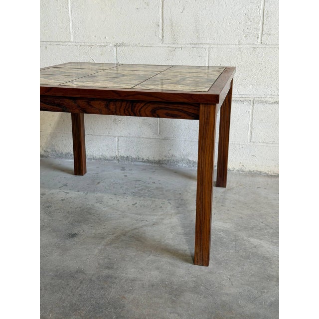 1960s Danish Modern Rosewood & Ceramic Tile Side Table, Denmark, 1960s For Sale - Image 5 of 10