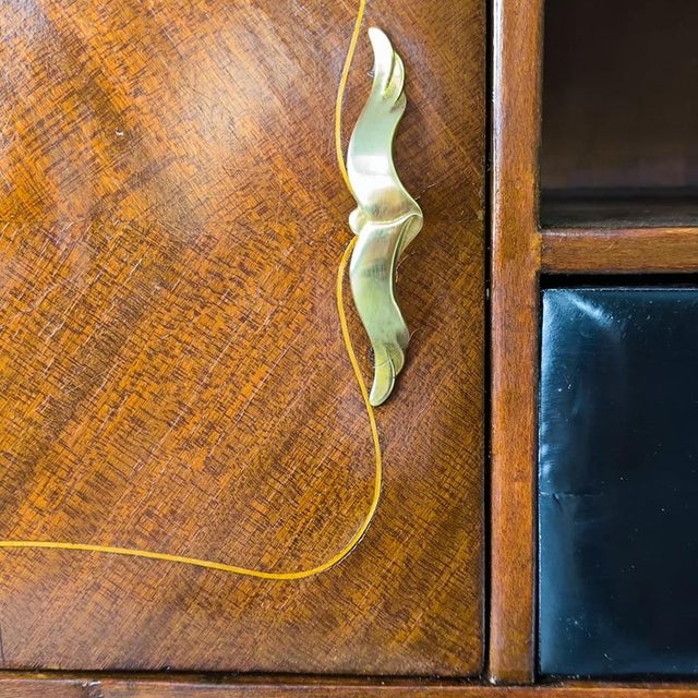 Black Mahogany and Black Glass Bedside Tables, 1950s, Set of 2 For Sale - Image 8 of 10