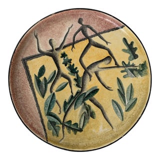 Modernist Ceramic Hand-Painted Plate For Sale