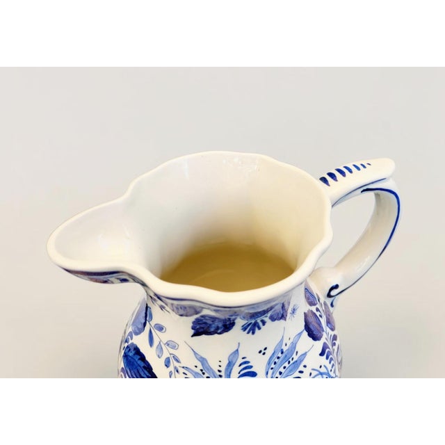 Large Early 20th Century Antique Hand-Painted Delft Blue Pitcher, Holland For Sale - Image 6 of 18