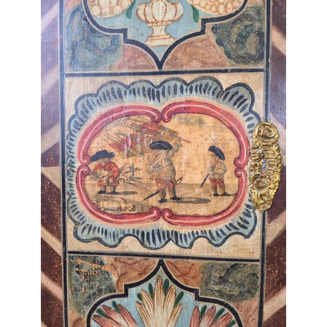 Brown 18th Century Florianer Painted Folk Cupboard, Upper Austria For Sale - Image 8 of 10