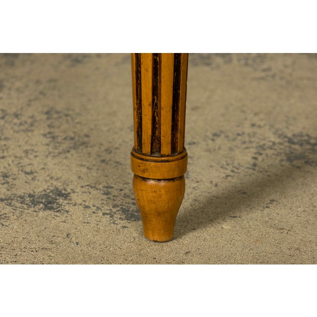 Set of Eight Late 19th Century French Louis XVI Style Dining Chairs in Blue Stripe For Sale - Image 10 of 18