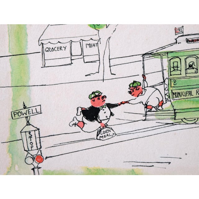 Pigs on a Trolley - Vintage Picture Book Two-Page Spread Illustration by Irene Pattinson For Sale - Image 9 of 11