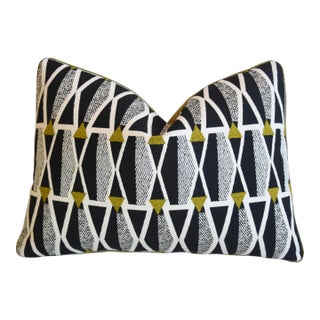 Designer Gaston Y Daniela Hepburn Contemporary Geometric Feather/Down Pillow 22" X 17" For Sale