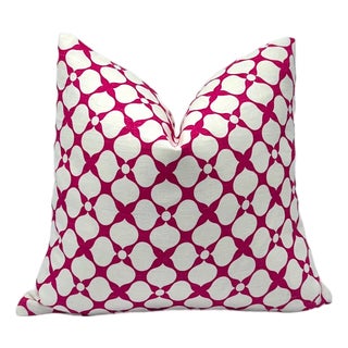 Kravet X Jonathan Adler Santa Rosa in Raspberry Throw Single Side Pillow Cover For Sale