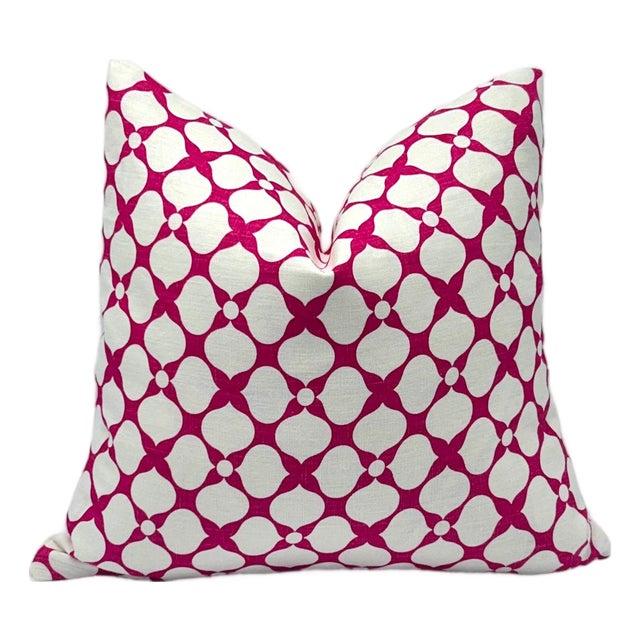Kravet X Jonathan Adler Santa Rosa in Raspberry Throw Single Side Pillow Cover For Sale