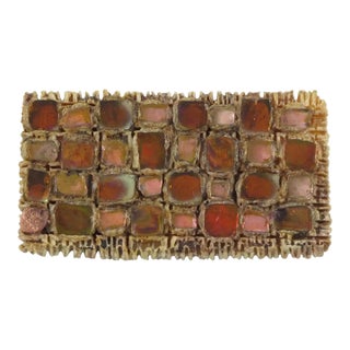 Line Vautrin Talosel and Pink Mosaic Mirrors Brooch For Sale